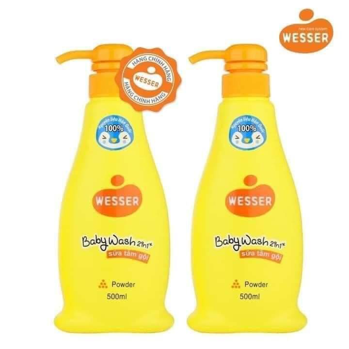Sữa tắm gội cho bé Wesser 2in1 500ml.