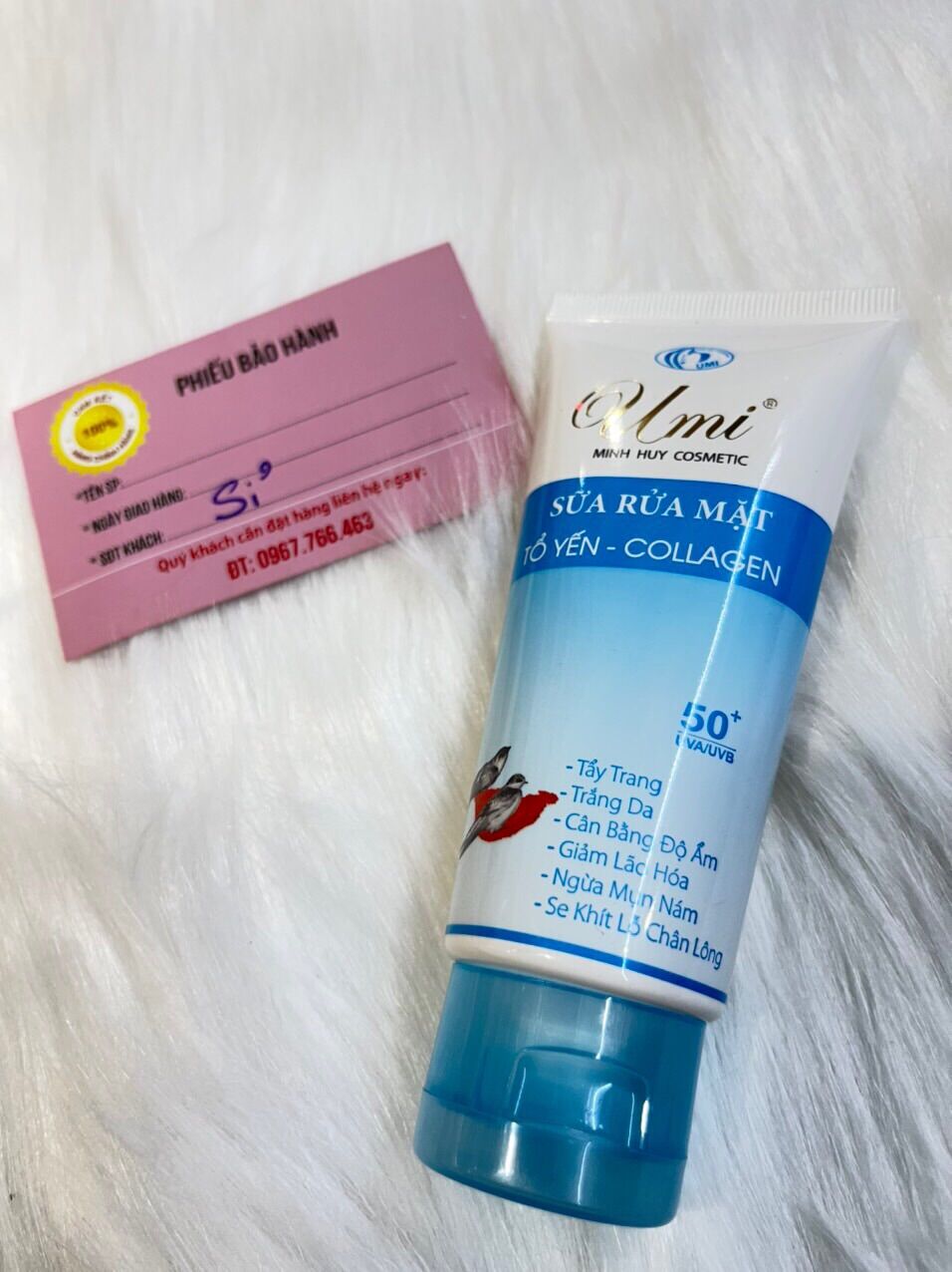 Sữa rửa mặt umi yến đỏ collagen