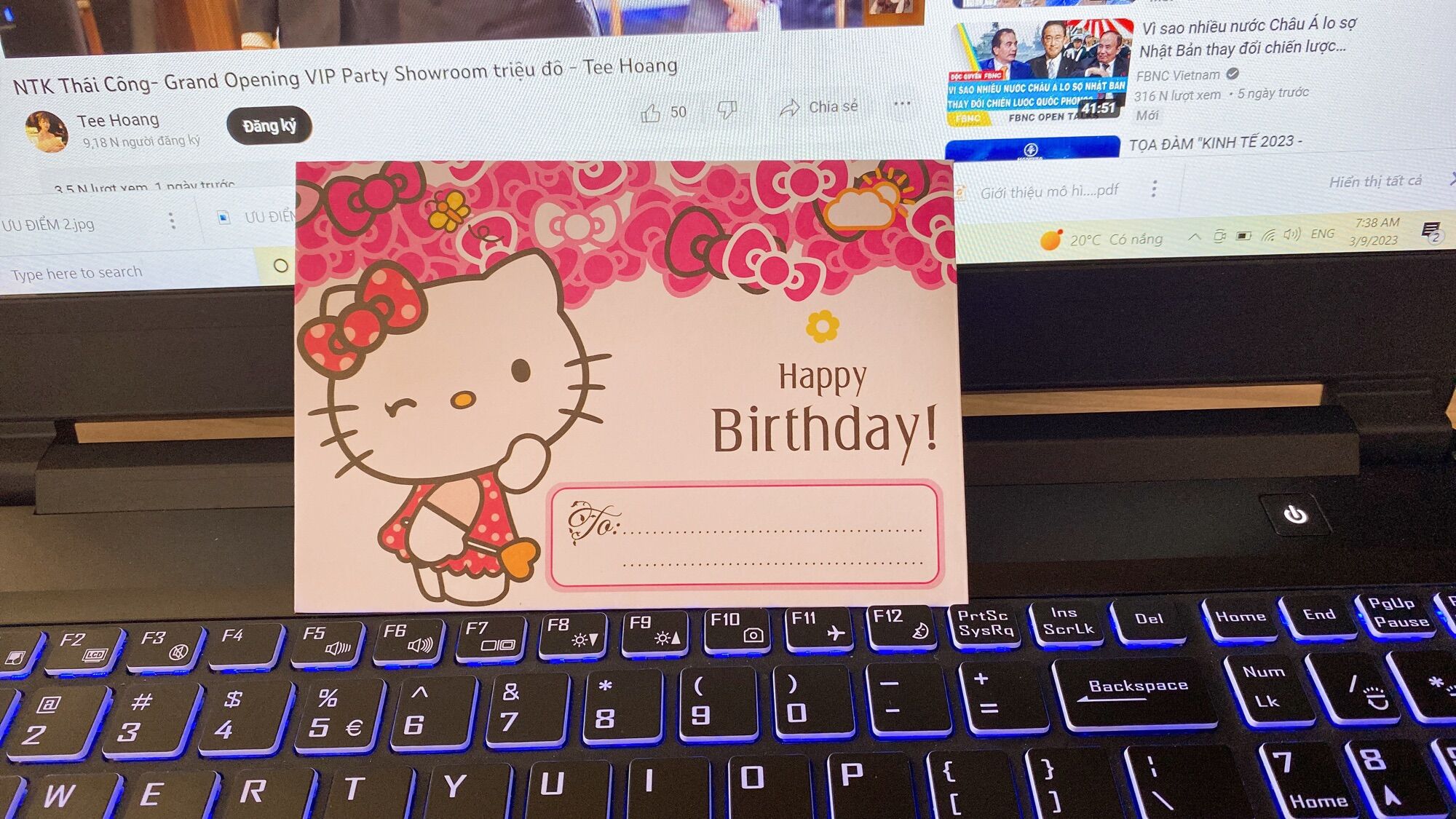 Thiệp mời Hello Kitty Hồng ATV
