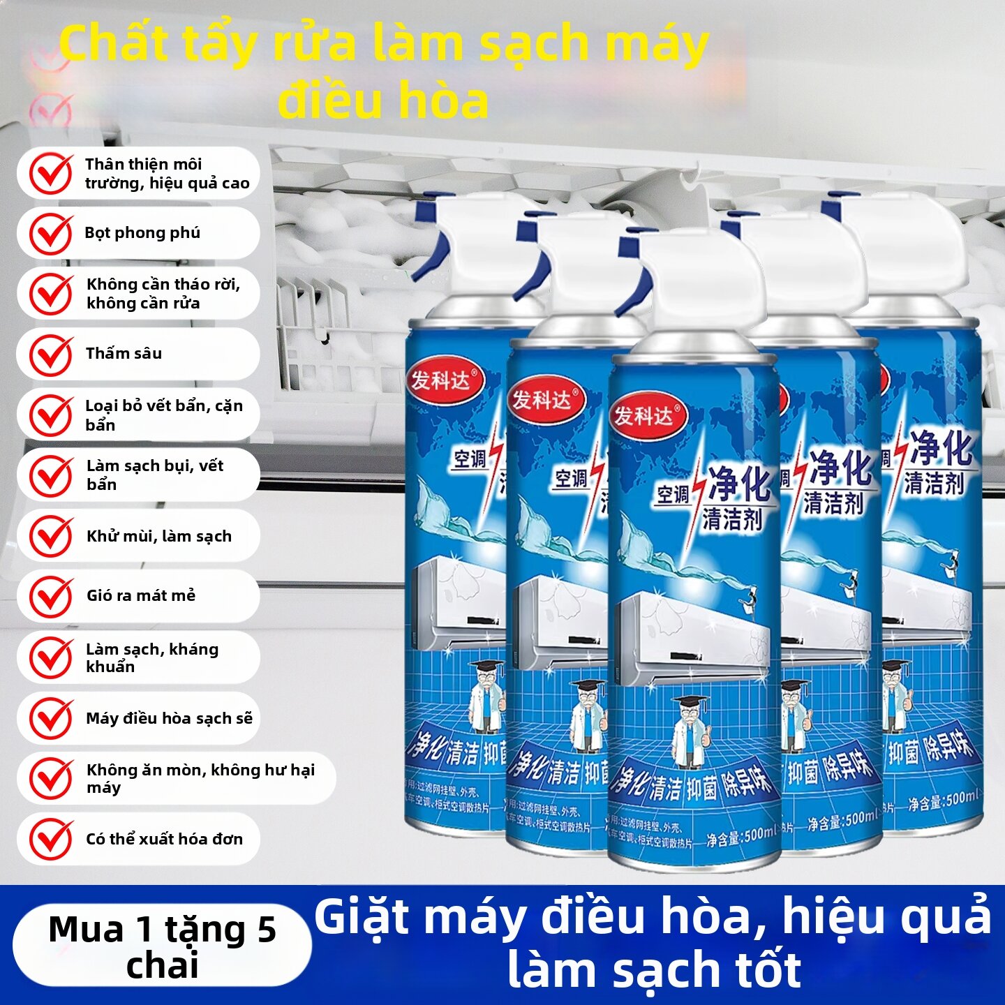 FAKEDA | Chất Làm Sạch Điều Hòa Không Cần Tháo Rời