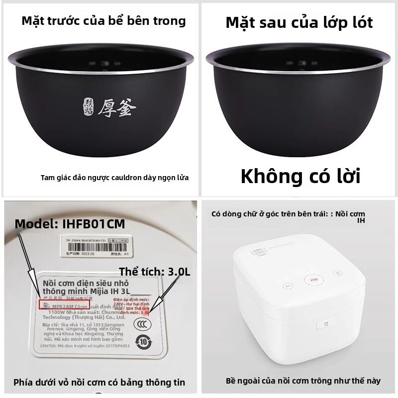 Nồi Cơm Điện Xiaomi MFB2BM 3L 4L Nồi Cơm Điện IH Nồi Cơm Điện Đa Năng Nồi Cơm Điện IHFB02CM Nồi Cơm 