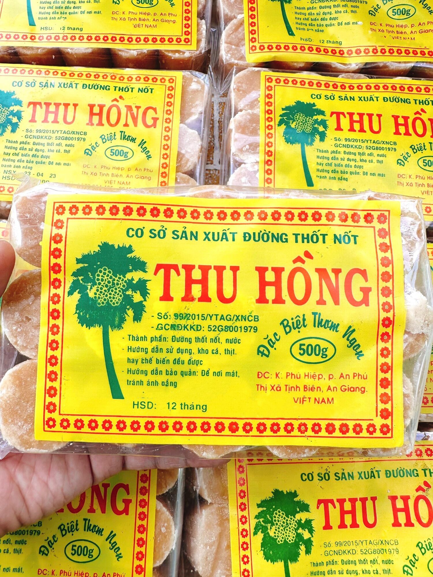 500gr đường thốt nốt thu hồng đặc sản an giang