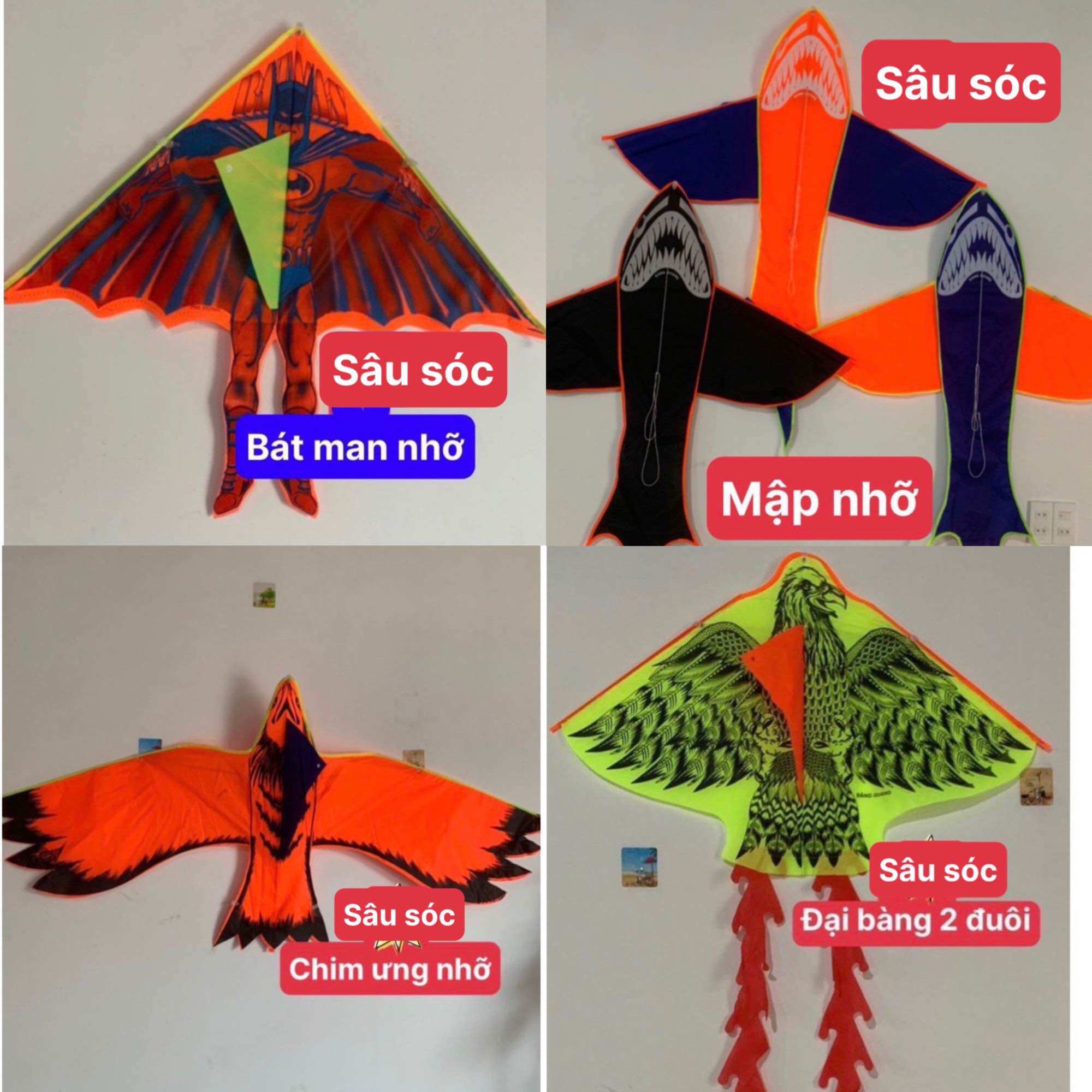 Diều thả cho bé mùa hè diều phụng hoàng siêu nhân cá mập