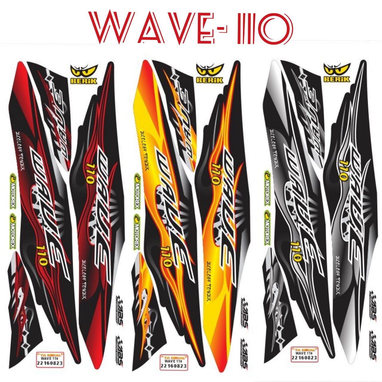 Tem xe wave 110 mẫu lửa chữ to tem 4 lớp chống nước