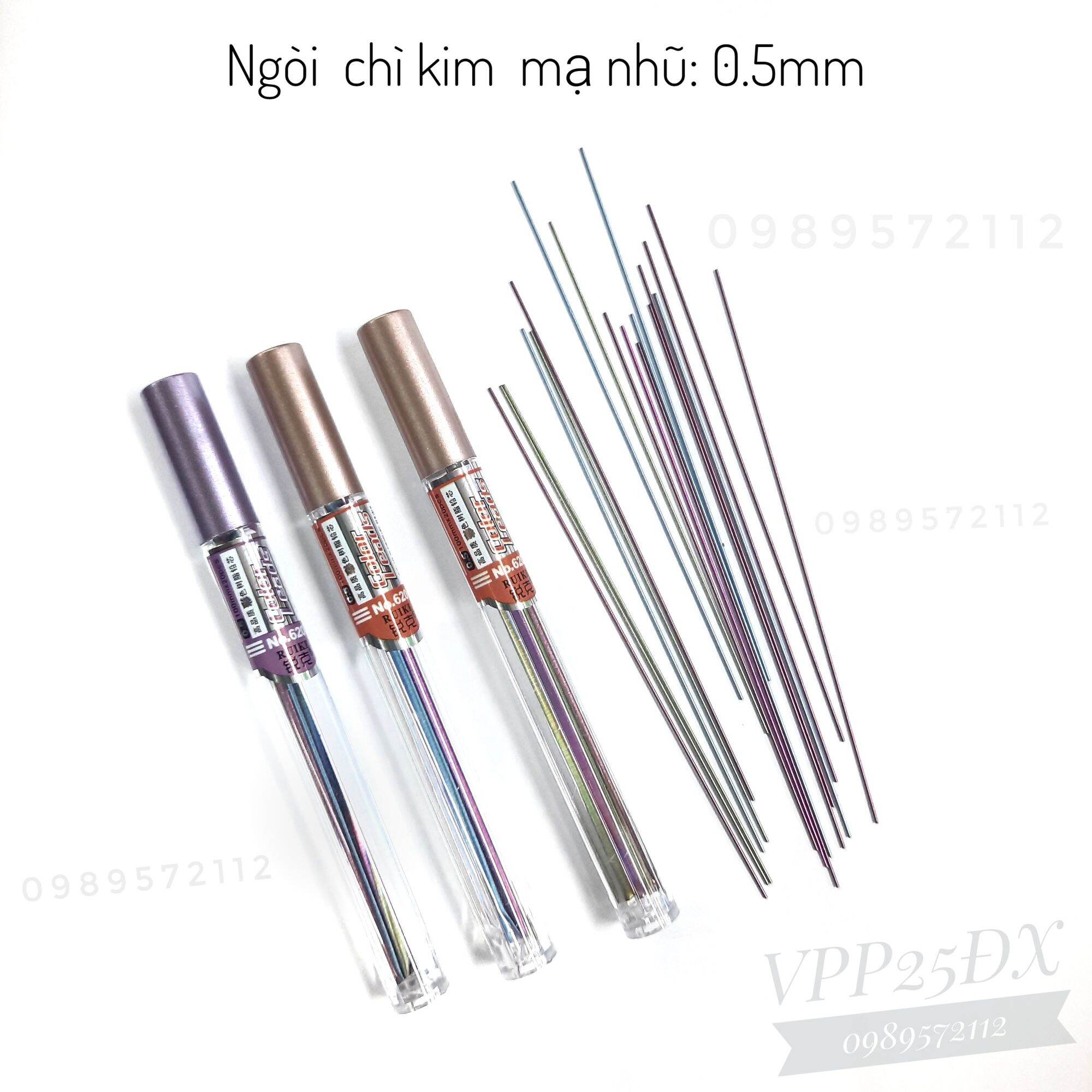 Ngòi chì kim mạ nhũ màu 2B-0.5mm.Ngòi chì kim Ruike