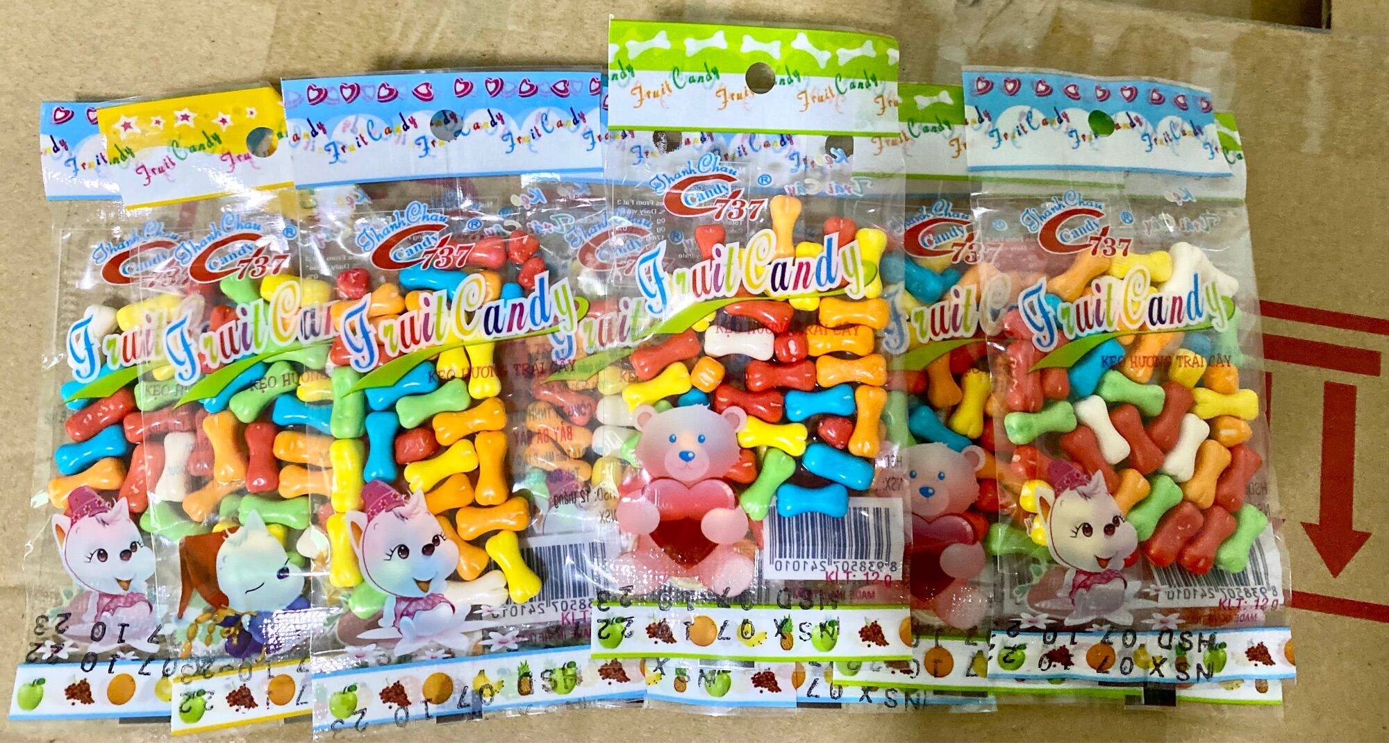 Combo 10 gói kẹo khúc xương chó hương trái cây