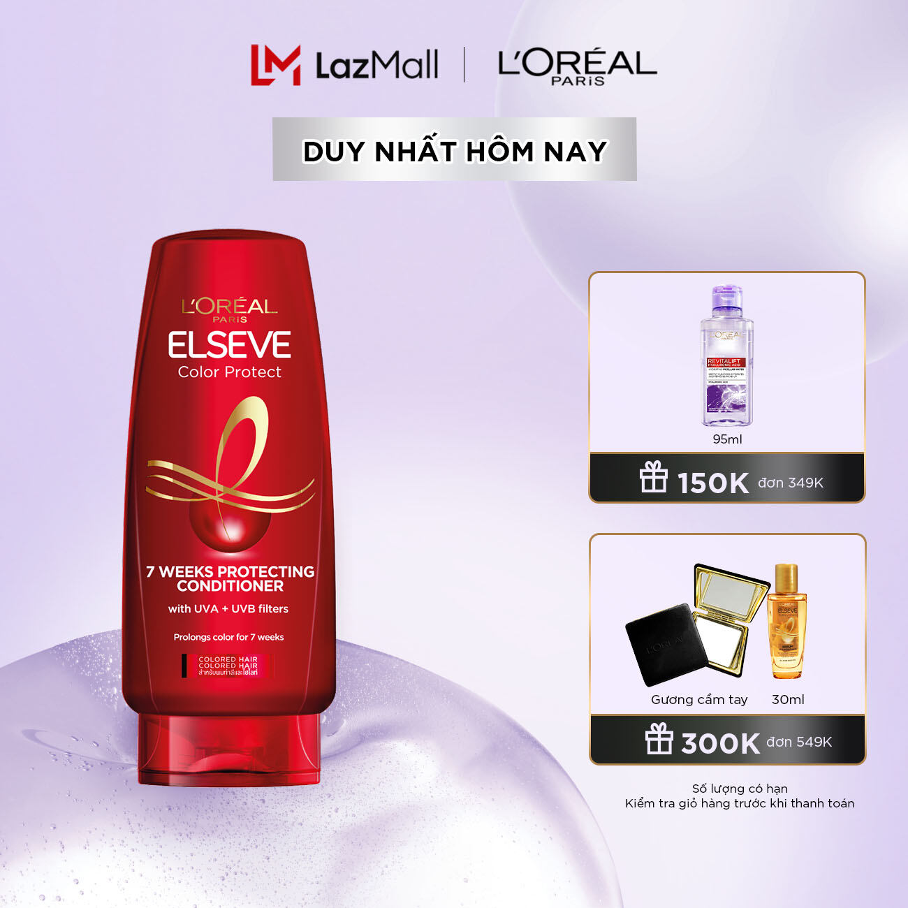 Dầu Xả Bảo Vệ Dành Cho Tóc Nhuộm L'Oréal Paris Elseve Color Protect 7 Weeks Conditioner Protecting Conditioner 280ML