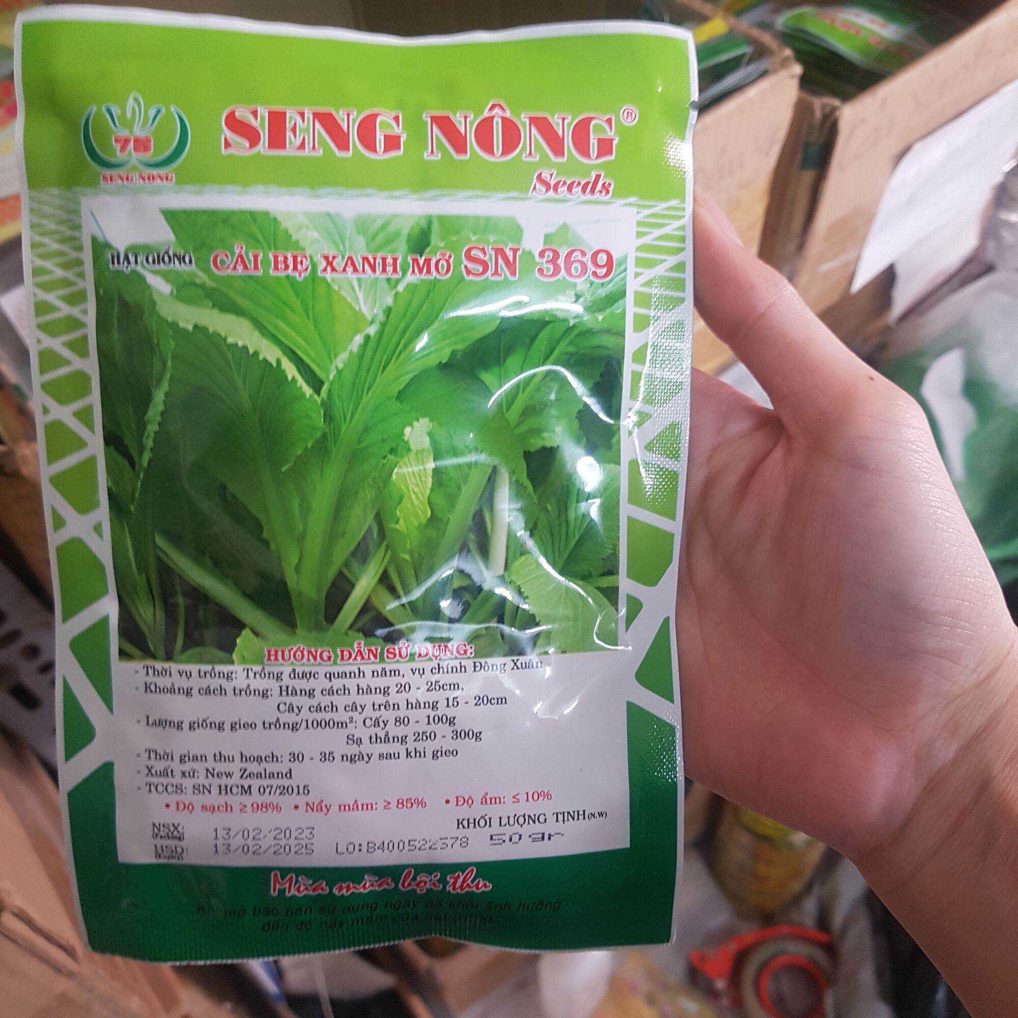 hạt giống cải xanh mỡ Sen Nông(50gr)