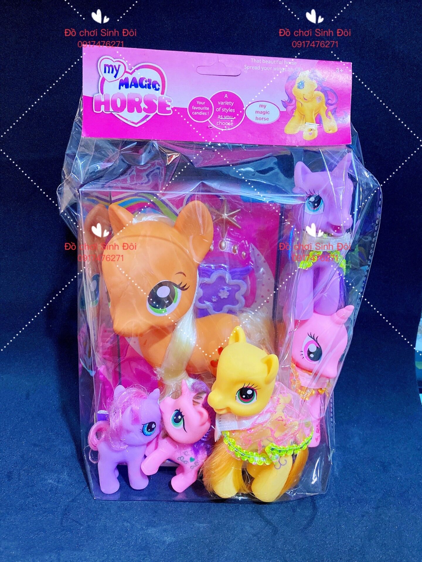 Mô hình ngựa pony - combo 6 con