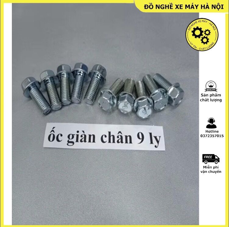 Ốc 9 ly cấy để chân xe máy khắc phục trờn ren