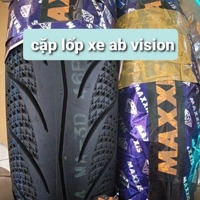 Cặp lốp maxxis ab vision 80/90-14 và 90/90-14 vỏ không ruột air blade