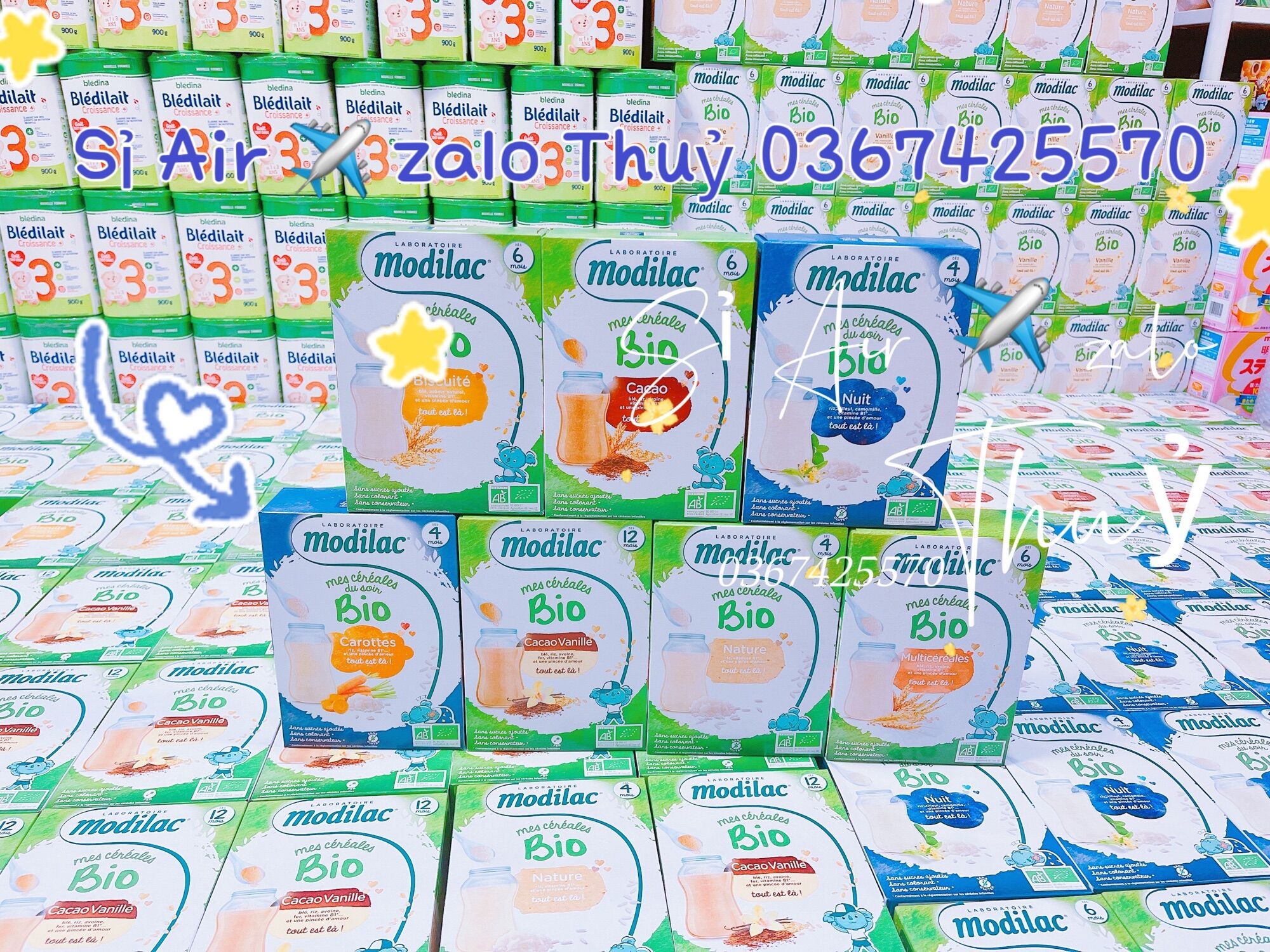 Bột lắc sữa Modilac cho bé dị ứng đạm sữa bò của Pháp