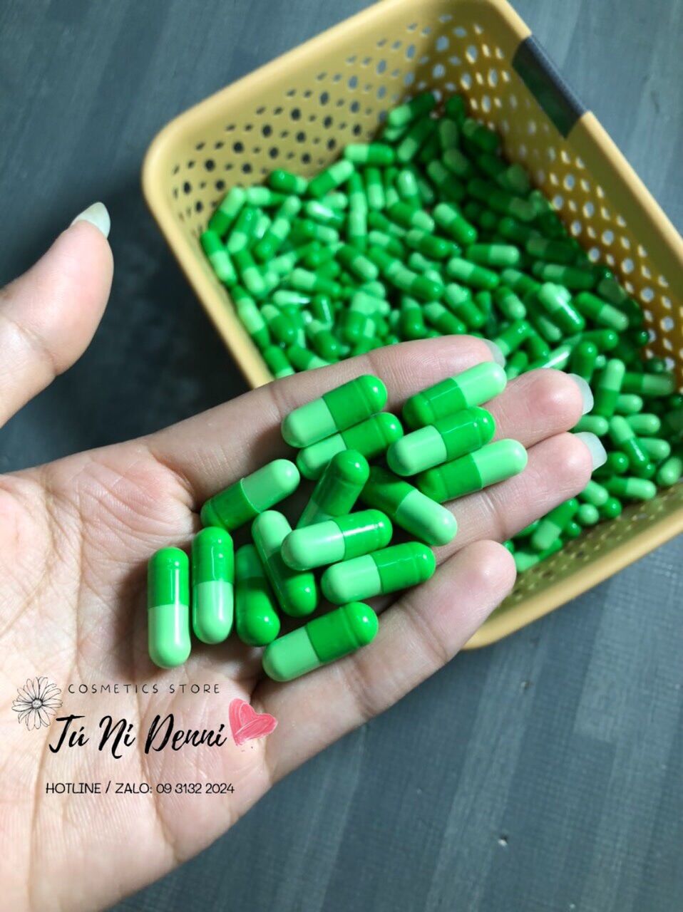 01 viên cấy trắng k-white, bột cấy trắng thái lan