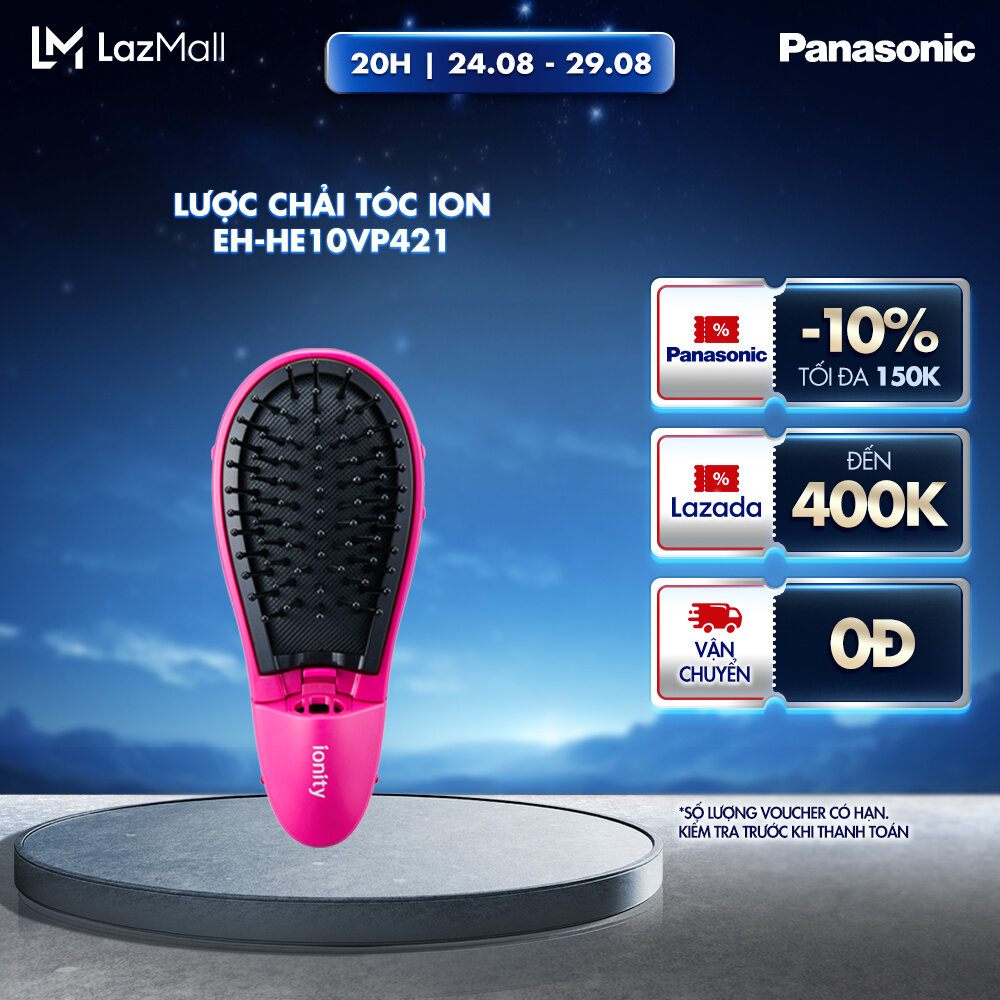 Lược chải tóc Panasonic ion nhỏ gọn EH-HE10VP421 – Cho mái tóc bóng mượt mọi lúc, mọi nơi - Bảo hành chính hãng 12 tháng