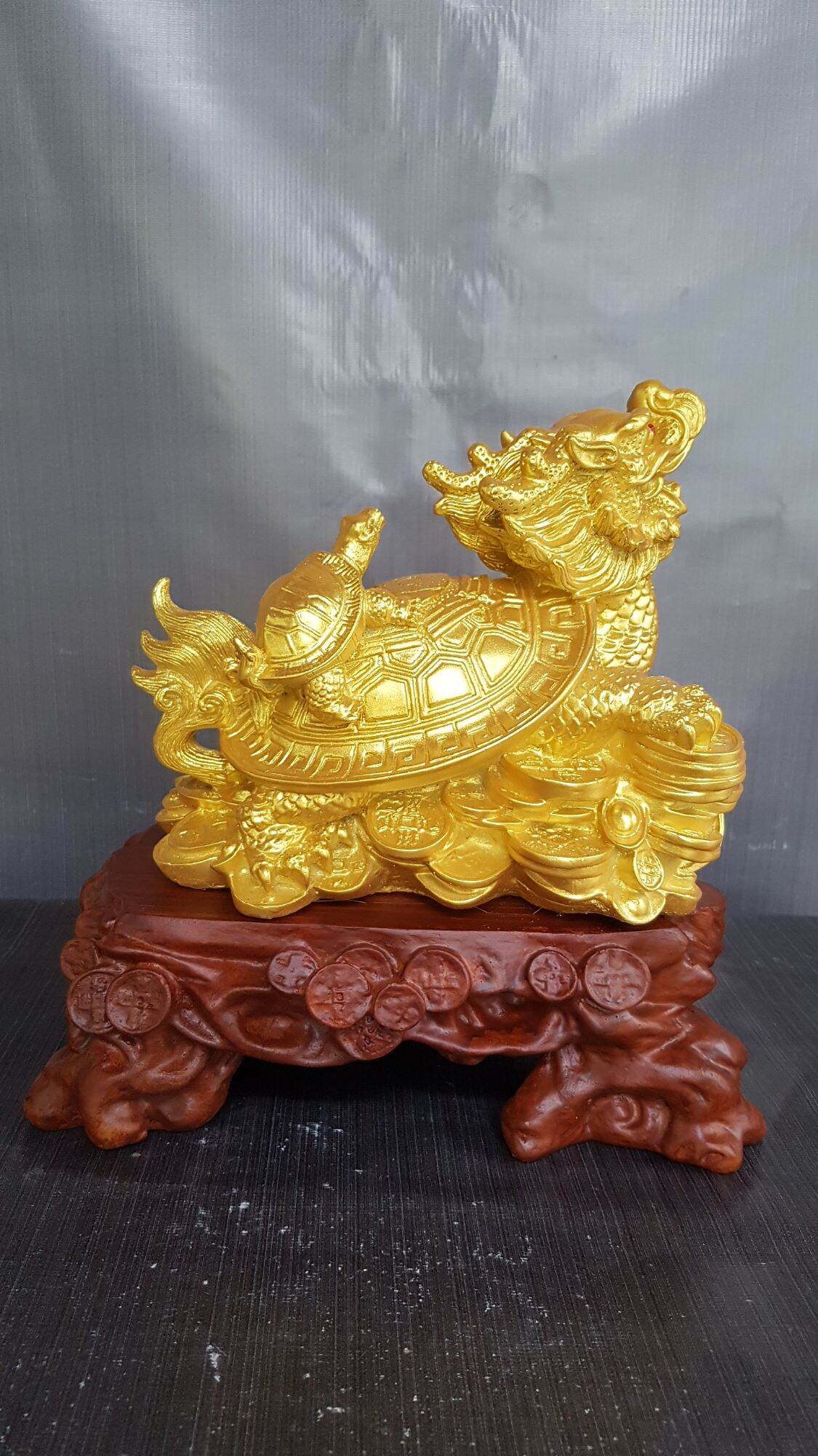 Tượng Rùa đầu Rồng, Long Quy phong thủy, cao 28cm.