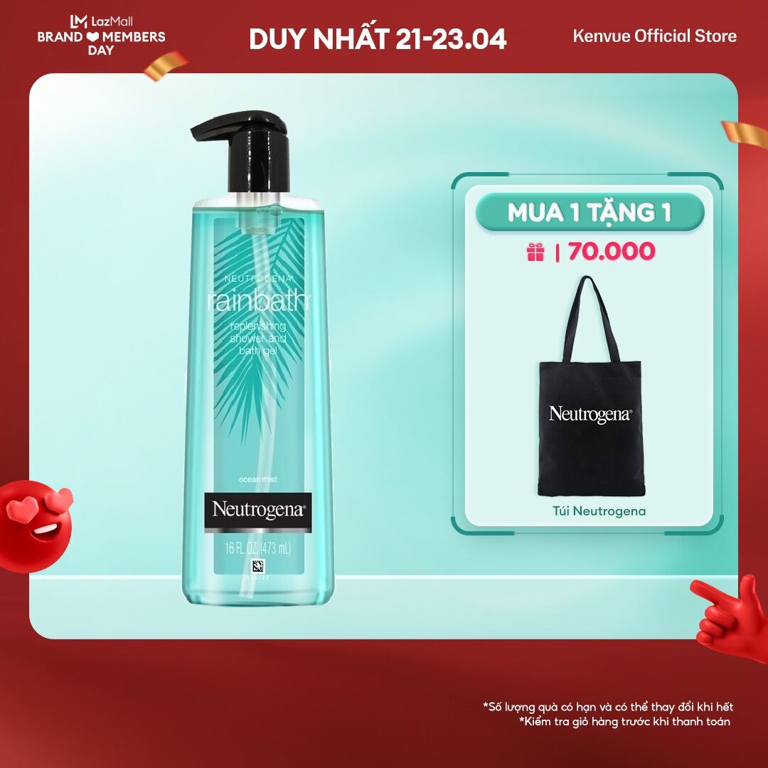 Sữa tắm dạng gel hương biển nhiệt đới Neutrogena Rainbath Replenishing Ocean Mist 473ml
