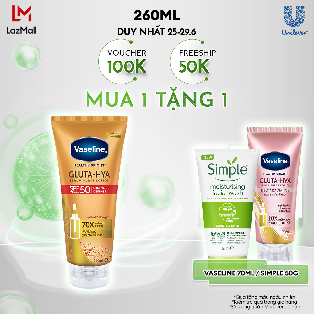 Serum Chống Nắng Vaseline Gluta Hya Spf50 260ml