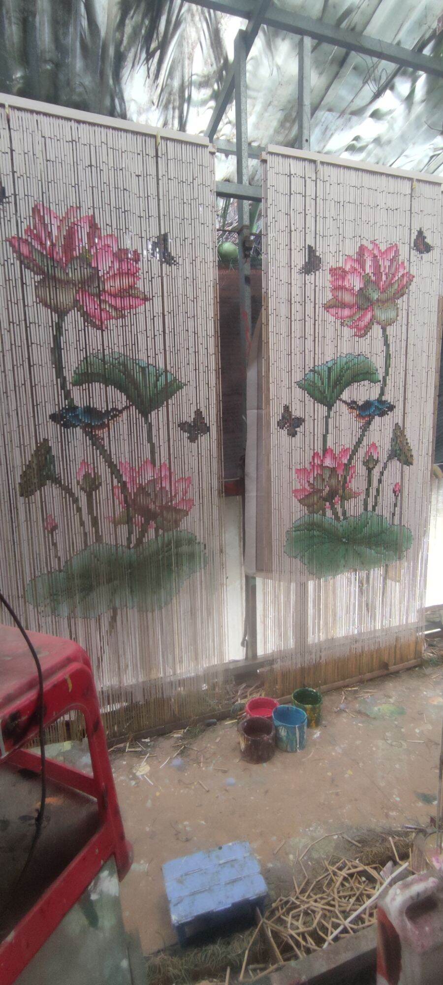 mành trúc nghệ thuật 100x200cm.