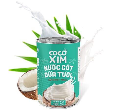 [LON 400ml] Nước cốt dừa tươi COCONUT MILK - Tiện lợi cho mẹ - dùng nấu cà ri, súp, làm bánh, nấu chè, làm kem, cà phê