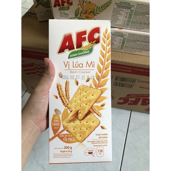 (DINH DƯỠNG)  HỘP BÁNH AFC VỊ LÚA MÌ 200GR