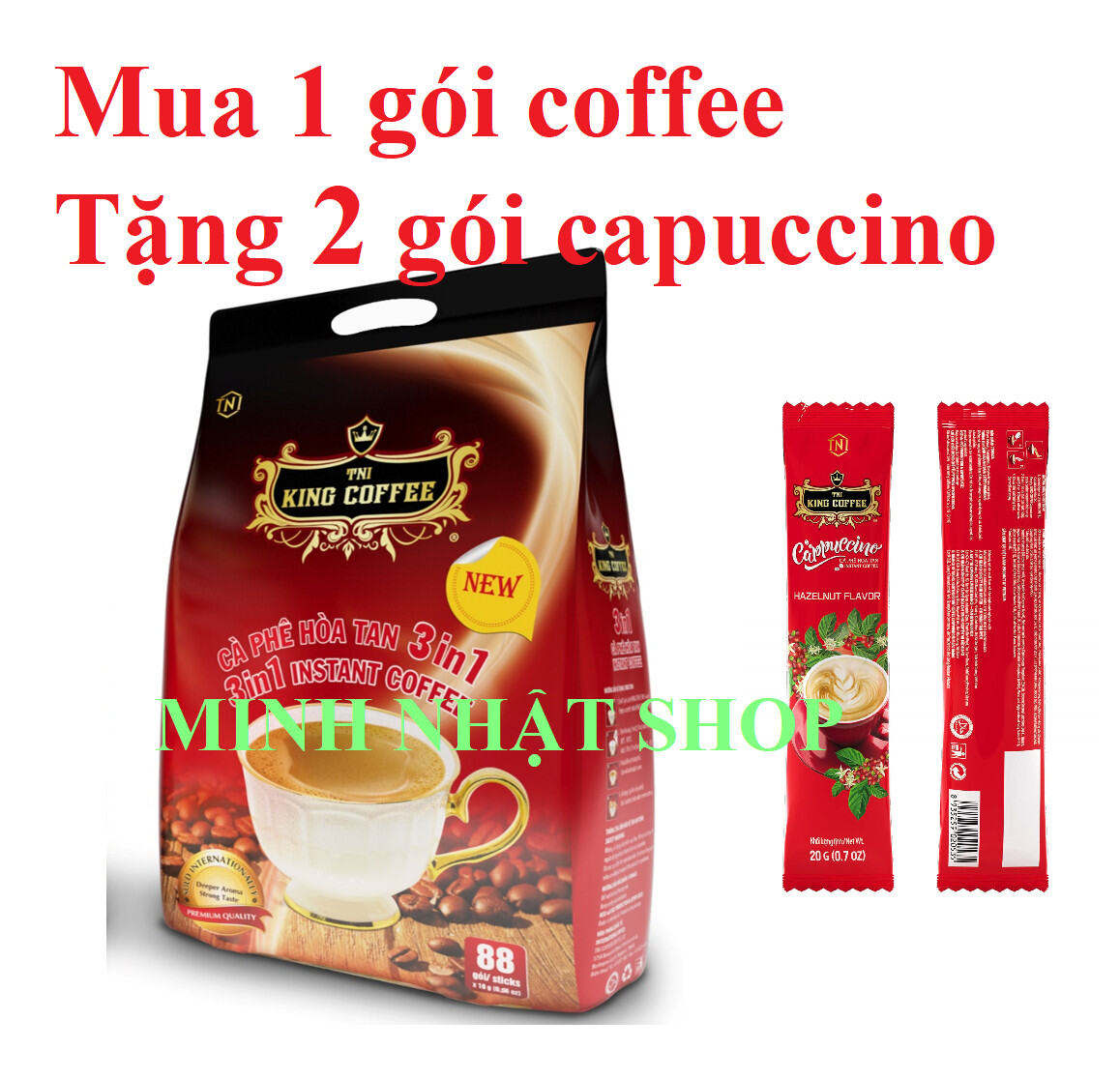 KING COFFEE 3IN1 - Túi 1,4 kg 88 gói DATE T4 2025