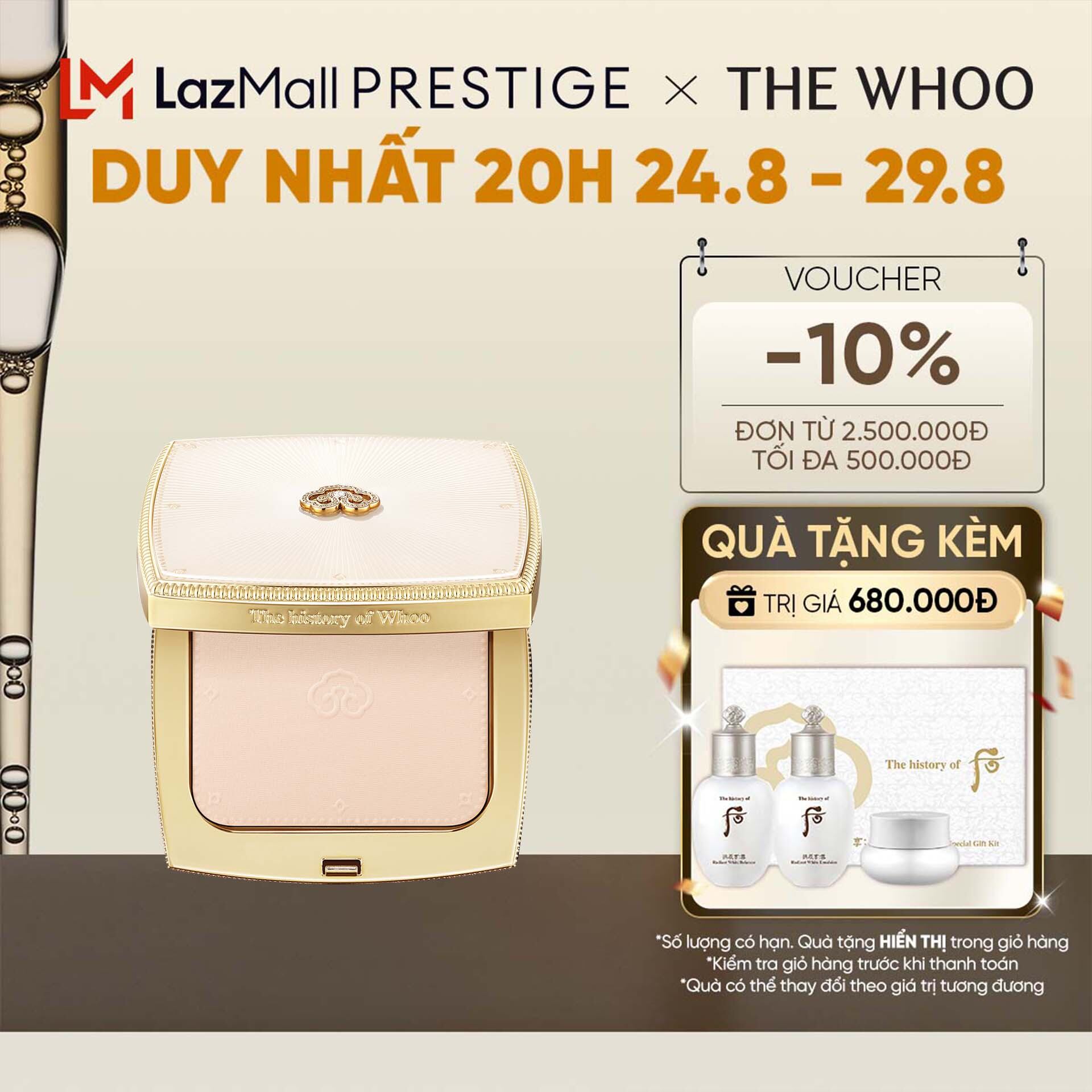 Phấn phủ nhung lì The history of Whoo Gongjinhyang Mi Velvet Powder Pact 12g