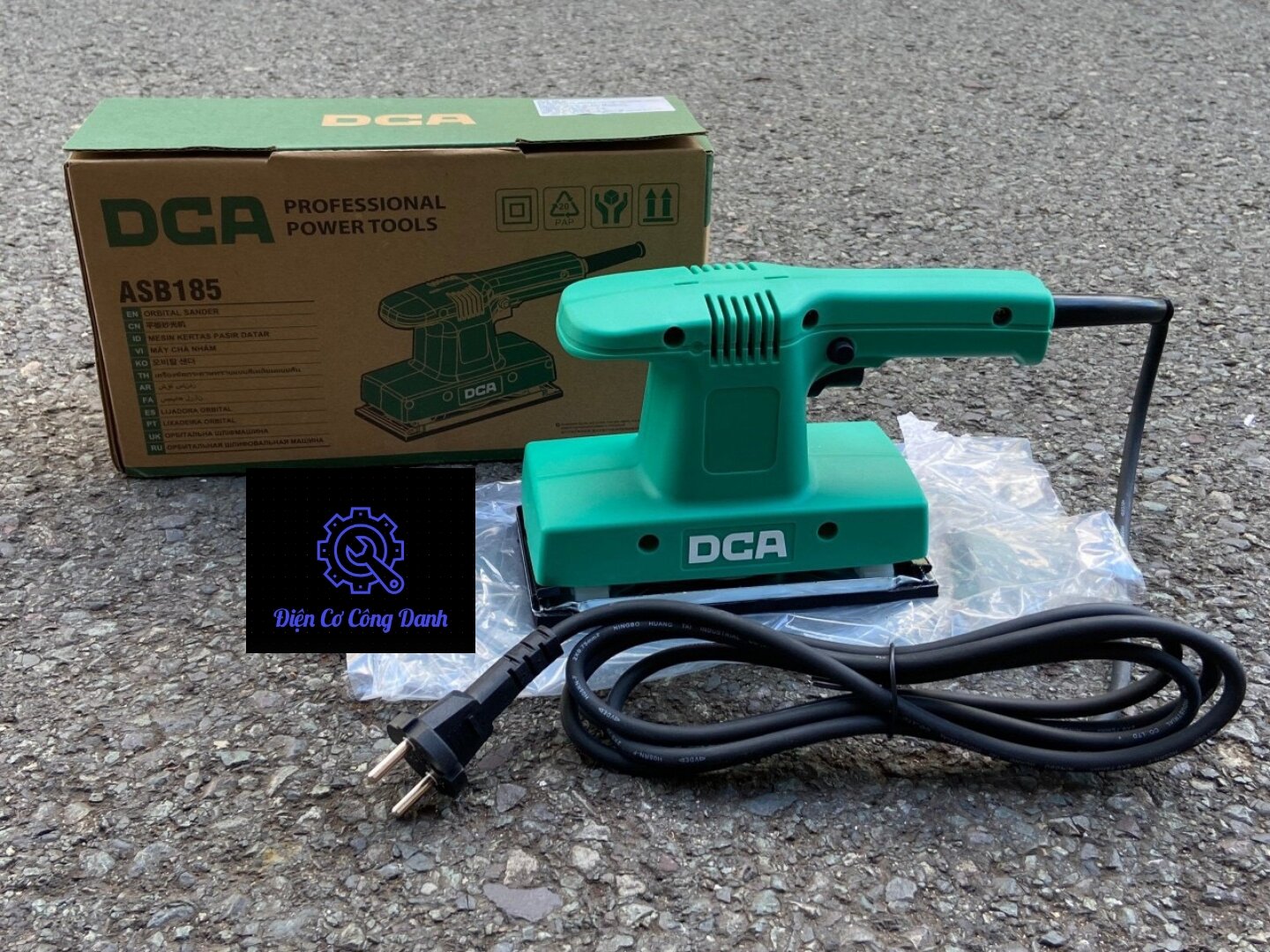 Máy chà nhám rung chữ nhật dca asb185