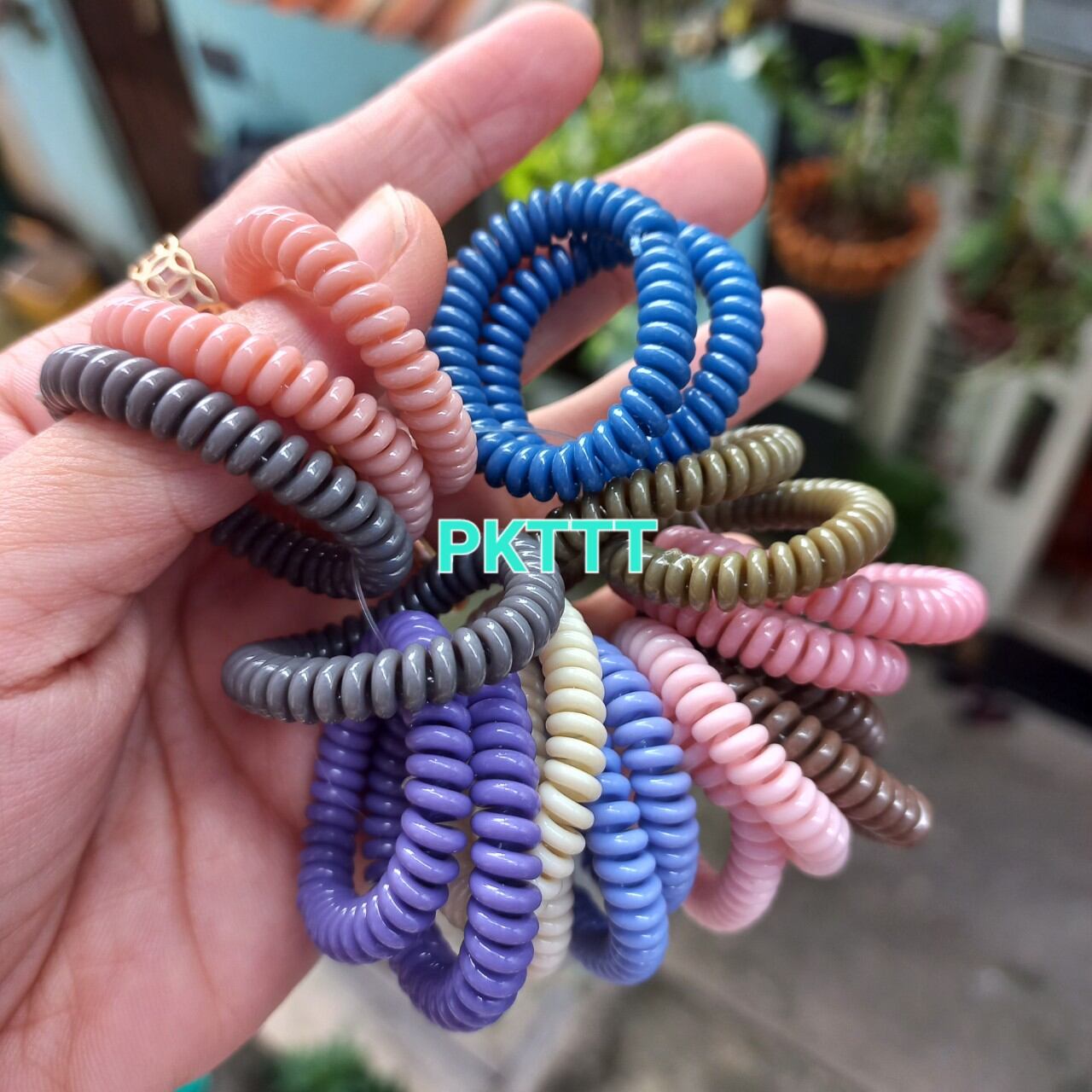 Combo 10 Lò xo cột tóc nhí màu xinh xắn (rộng 3.5cm,bản 0.5cm)