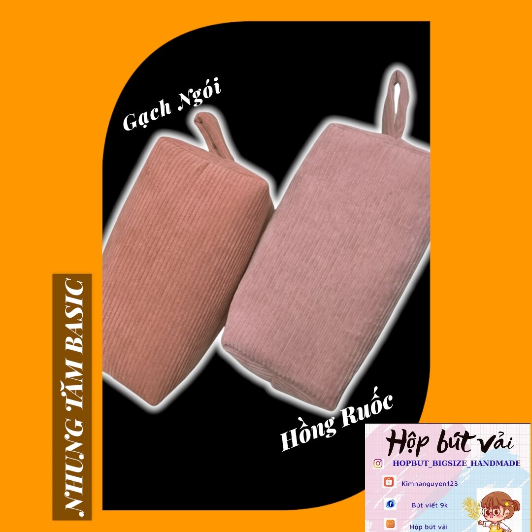 hộp bút vải nhung tăm