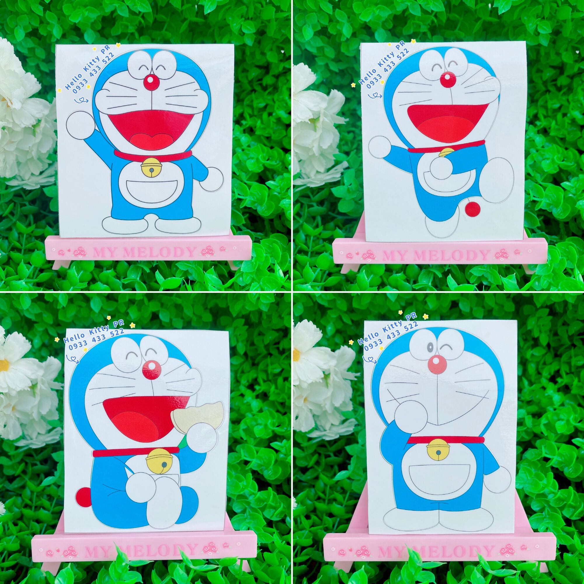Decal dán trang trí ( ổ điện, nón bảo hiểm, xe, tủ lạnh ) Doraemon Doremon