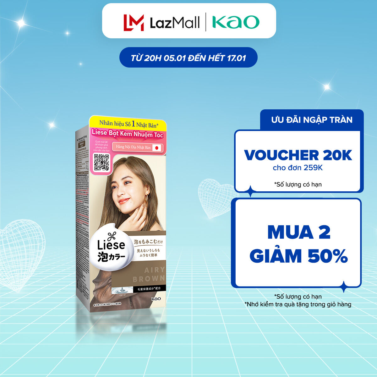 Liese Bọt Kem Nhuộm Tóc Nâu Lạnh 108ml
