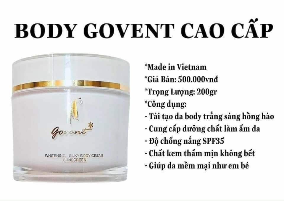 Kem body govent cao cấp 2021