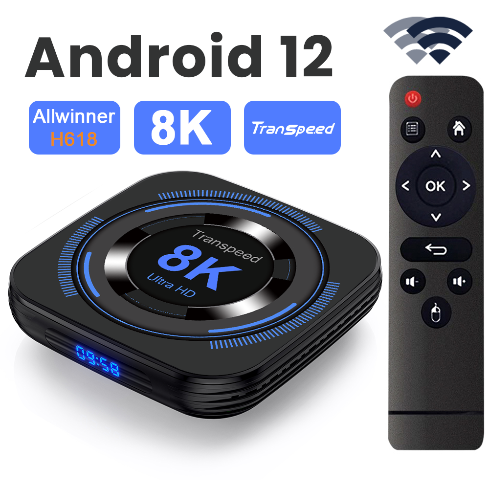 MAGCUBIC | Hộp Giải Mã Truyền Hình Android 12 Transpeed Allwinner H618 Quad Core Cortex A53 32G/64G Hỗ Trợ Wifi Kép, 8K, 4K, Bluetooth, Điều Khiển Bằng Giọng Nói, Đầu Thu Kỹ Thuật Số