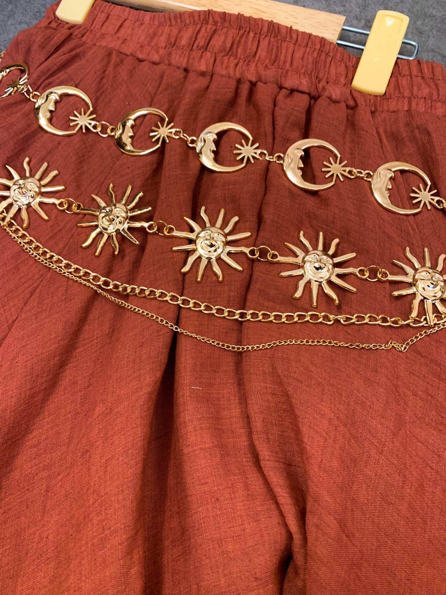 Dây Xích Thắt Lưng Mặt Trời/ Mặt Trăng Bohemian Vintage