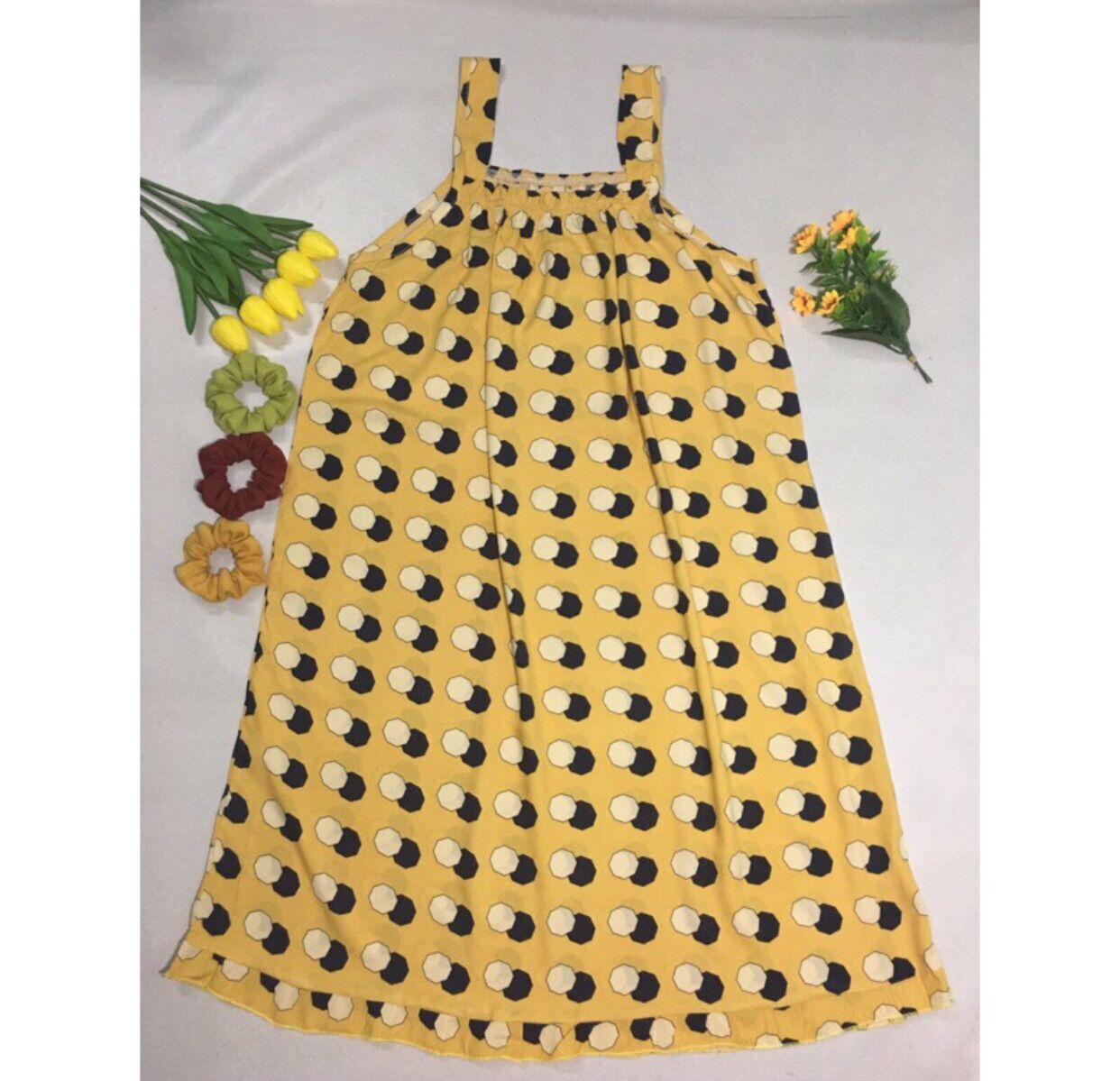 Đầm 2 dây lanh size