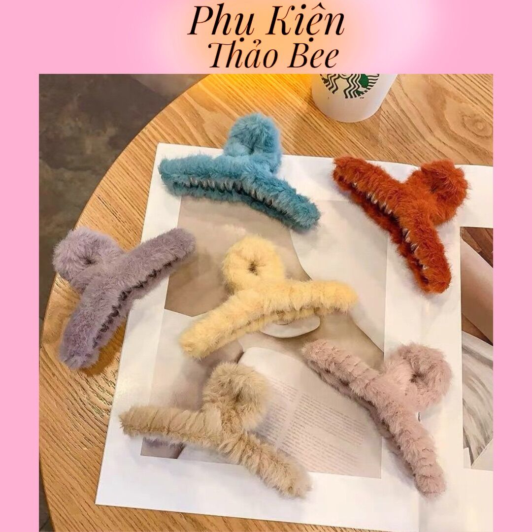 Kẹp tóc càng cua phối lông Hàn Quốc nữ đẹp