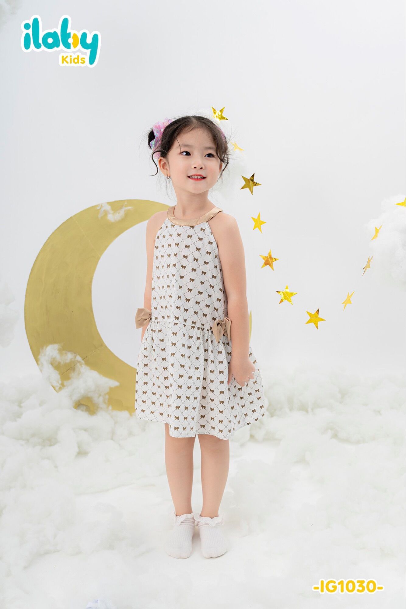Váy cổ yếm nơ vàng ILaby