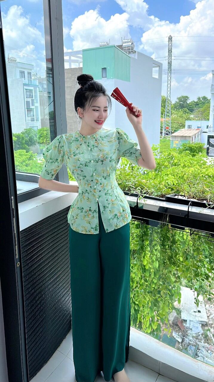 đồ lam đi chùa/ bộ bà ba lụa mengo tay búp