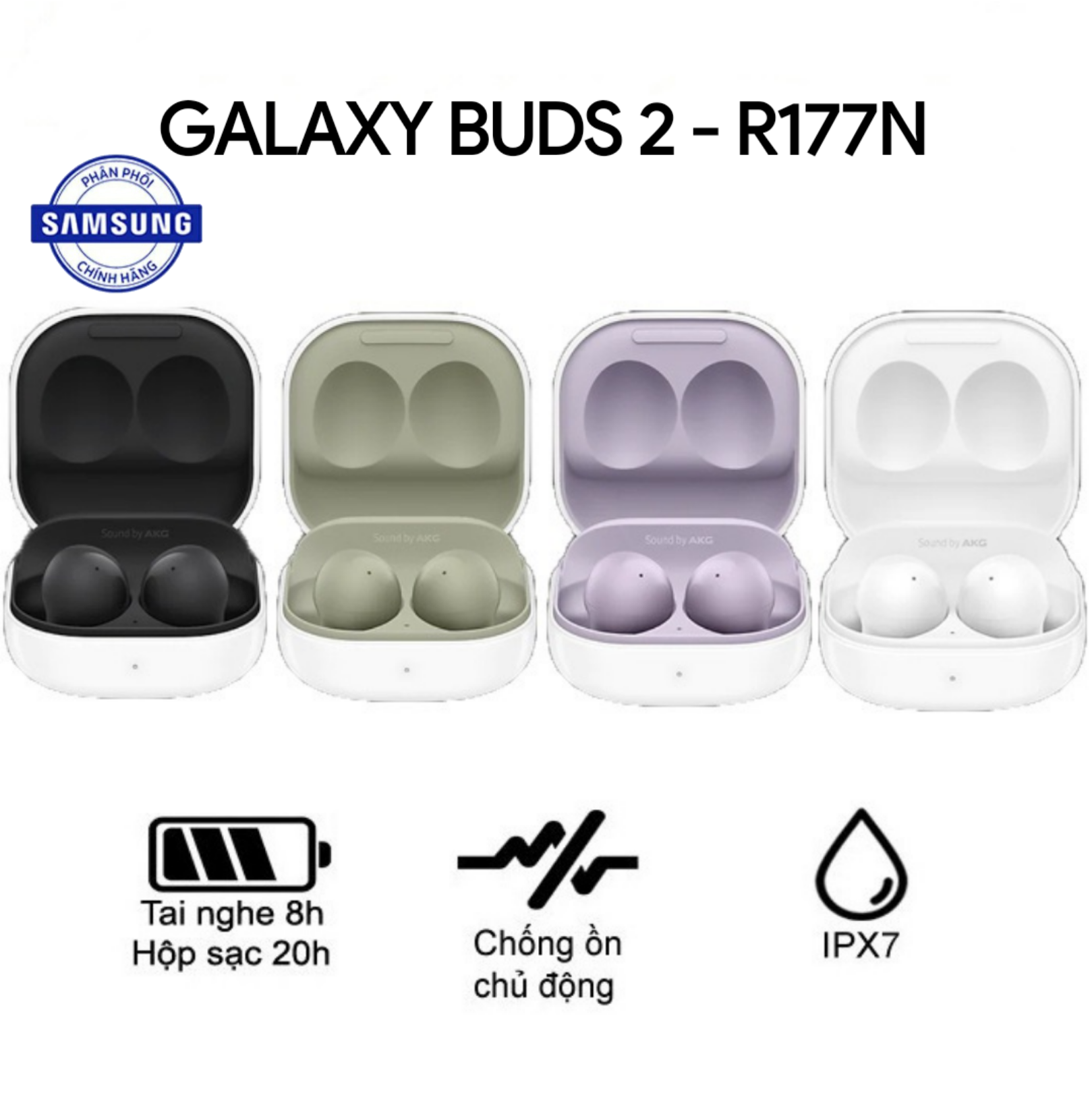 Tai nghe Bluetooth True Wireless Samsung Galaxy Buds 2 R177N – Hàng Chính Hãng