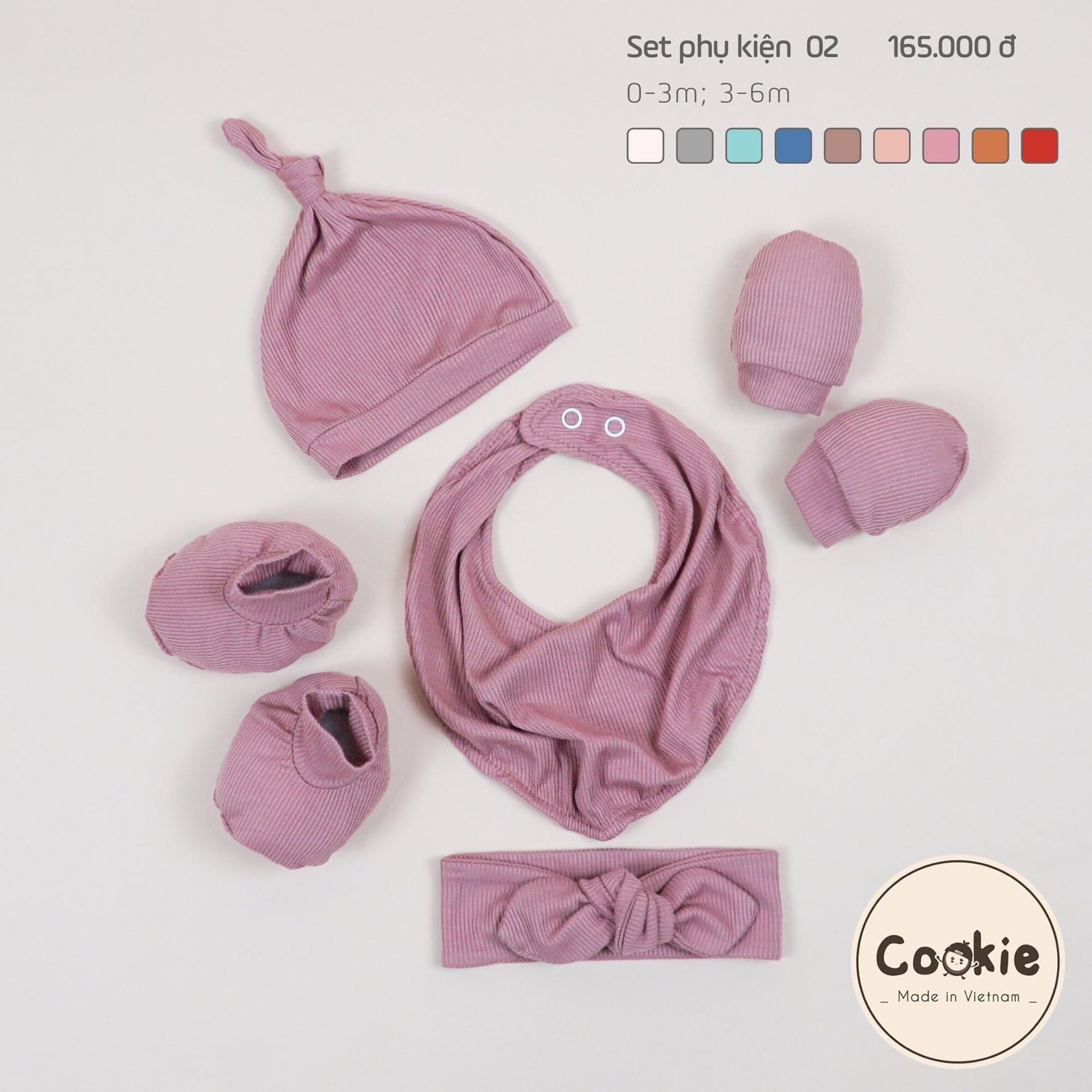 SET MŨ,BAO TAY CHÂN,YẾM, TURBAN COOKIE SƠ SINH