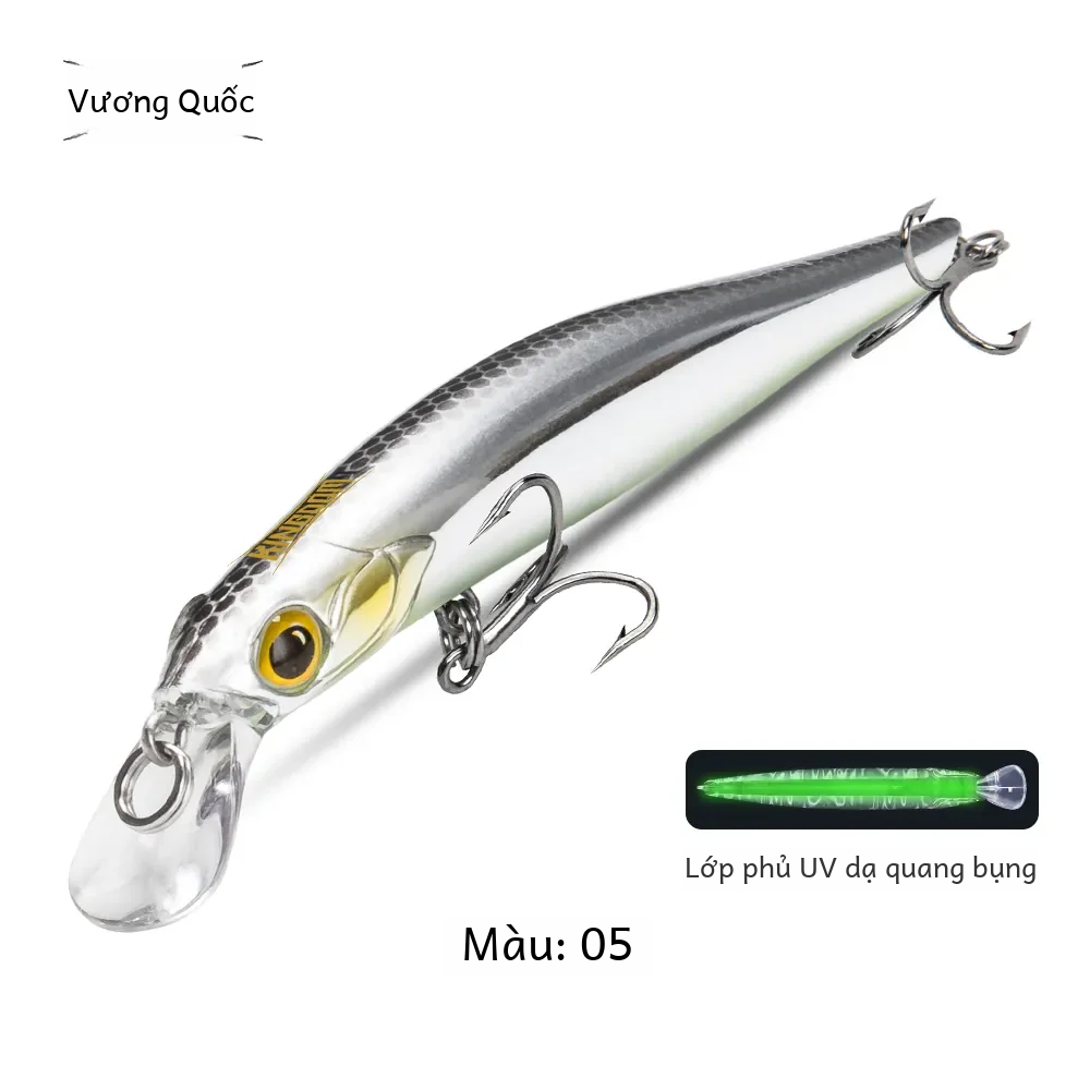 Kingdom chìm Minnow mồi 60 80 90 105mm rung chìm jerkbati swimbait nam châm trasnfer dài đúc cứng câu cá thu hút