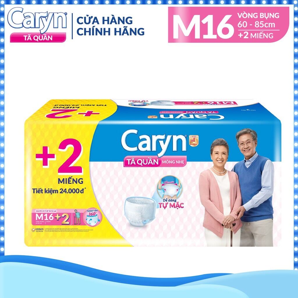 TÃ QUẦN CARYN NGƯỜI GIÀ L14, M16 (tặng thêm 2 miếng)