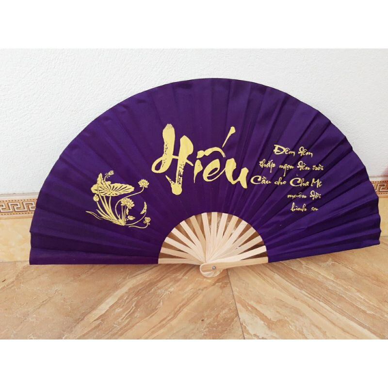 Quạt vải cầm tay thư pháp