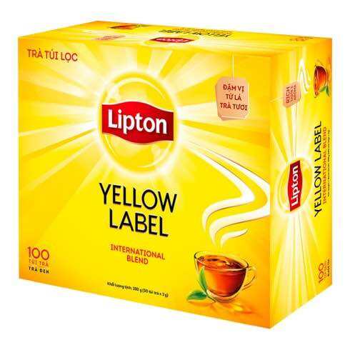 Trà Túi Lọc Lipton Nhãn Vàng Hộp 100 Gói