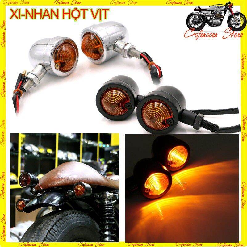 Đèn xi nhan hột vịt độ classic phù hợp cho xe cafe racer,win,67, tracker,cup, dream