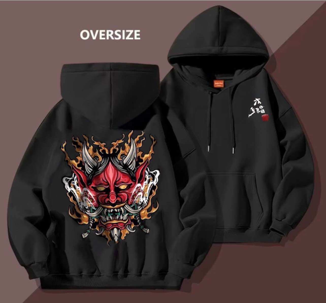 ÁO HOODIE UNISEX FORM RỘNG OVERSIZE NAM NỮ  MẶT QUỶ CÓ BIGSIZE 35kg đến hơn 100kg VẢI NỈ DÀY DẶN