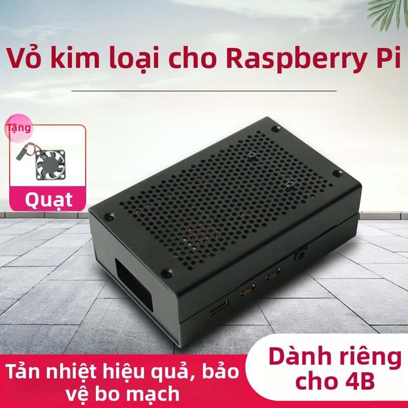 CHUANGLEBO | Raspberry Pi 4B Aluminum Alloy Case with Fan Giá 248,000 Đồng*Miễn phí vận chuyển