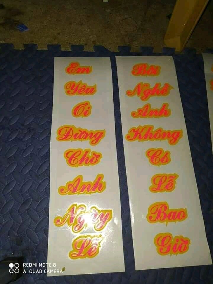Tem decal thơ chữ dán trang trí xe tải, xe ben