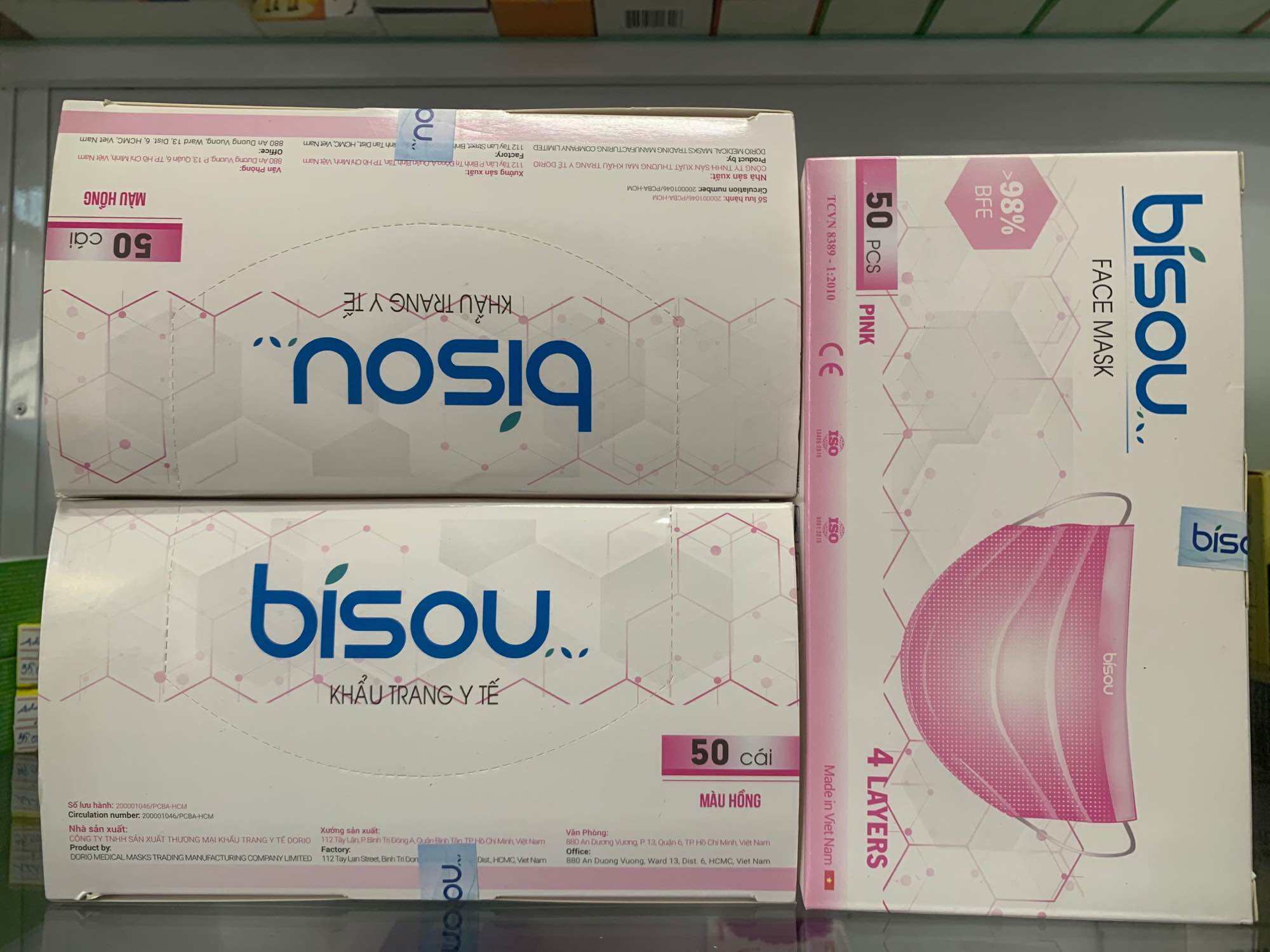 Khẩu trang y tế cao cấp 4 lớp hiệu Bisou