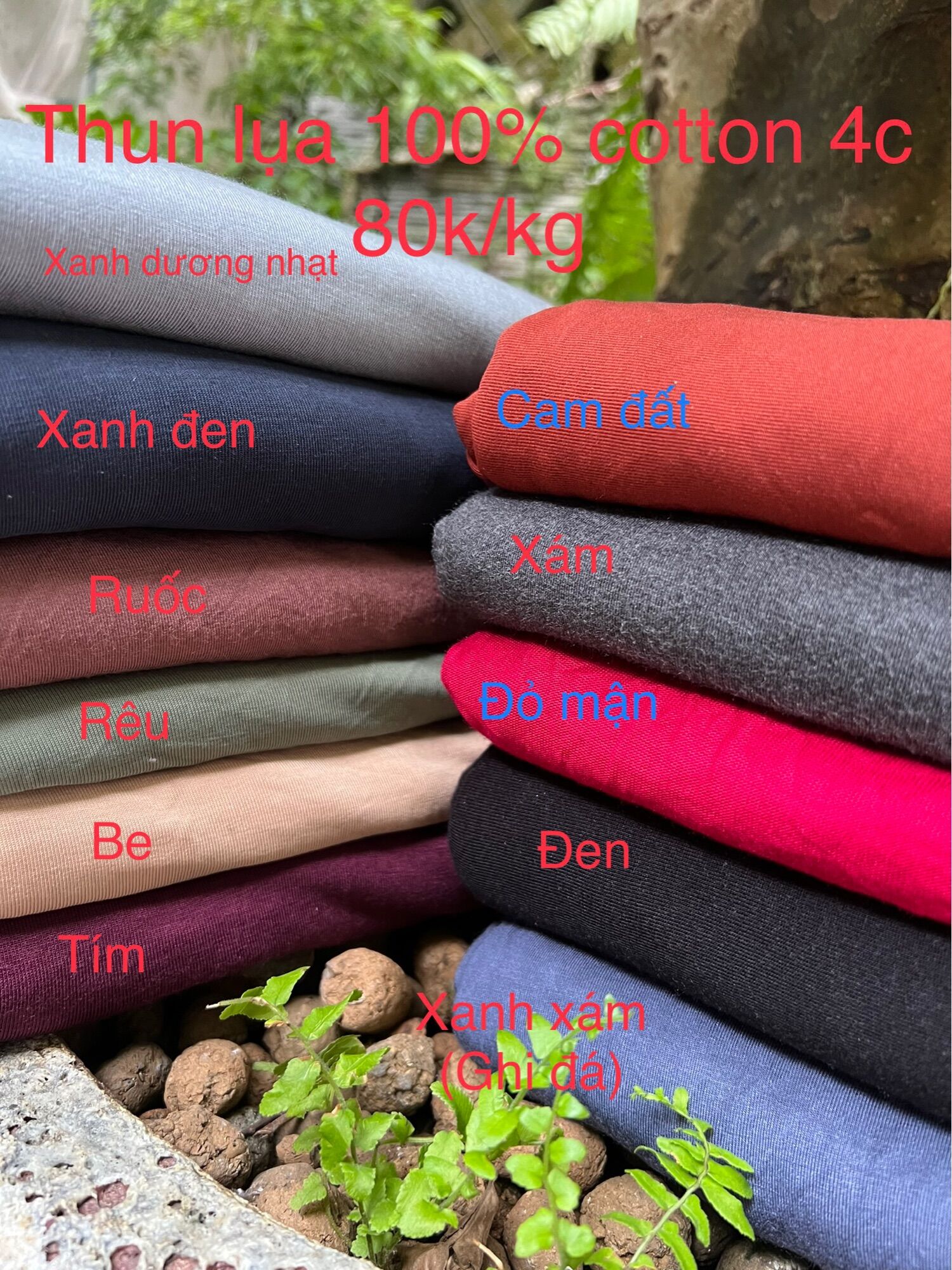 Thun lụa 100% cotton 4c